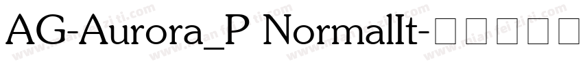 AG-Aurora_P NormalIt字体转换